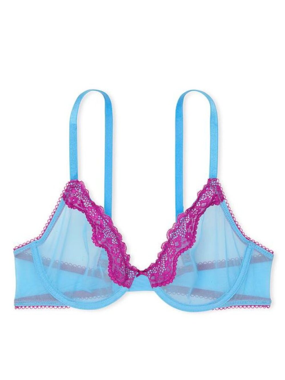 New! Victoria's Secret Fun Flirty Lace-Trim Unlined Demi Bra 36B 32009